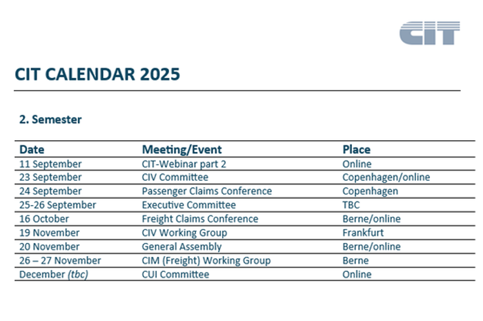 CIT calander 2025