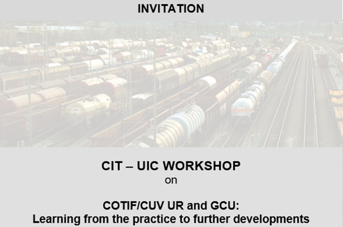 CIT – UIC Workshop on Wagon Law on 10 September 2024 in Bern