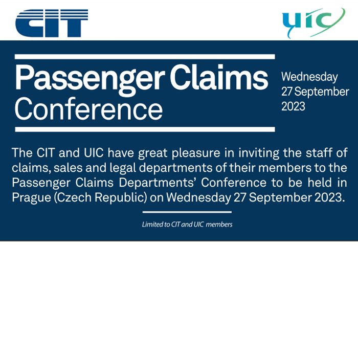 Invitation to the Passenger Claims Conference 2023 on 27 September in Prague (Czech Republic)